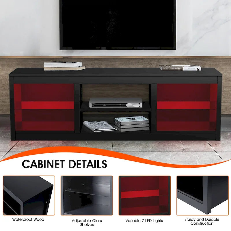 66  Modern RGB LED TV Stand Console Table for TV's up to 75