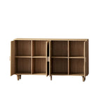 Elegant and Functional 4-Door Rattan Decorative Storage Cabinet,for Bedroom,Living Room,Office,Easy Assembly
