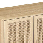 Elegant and Functional 4-Door Rattan Decorative Storage Cabinet,for Bedroom,Living Room,Office,Easy Assembly