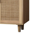Elegant and Functional 4-Door Rattan Decorative Storage Cabinet,for Bedroom,Living Room,Office,Easy Assembly