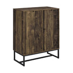 Akk 41 Inch 2 Door Accent Cabinet Console, Sled Legs, Chevron Wood Brown