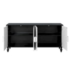 Carved Symmetrical Design Door Frame for TV Stand Table