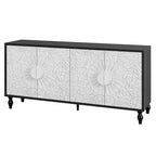 Carved Symmetrical Design Door Frame for TV Stand Table