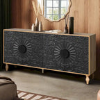 Carved Symmetrical Design Door Frame for TV Stand Table