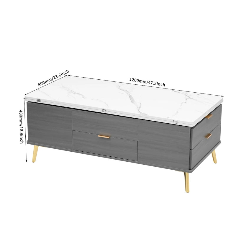 Lift Top Coffee Table Multi Functional Table with Drawers