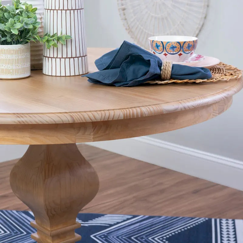 Quinlan Rustic Solid Wood Round Dining Table