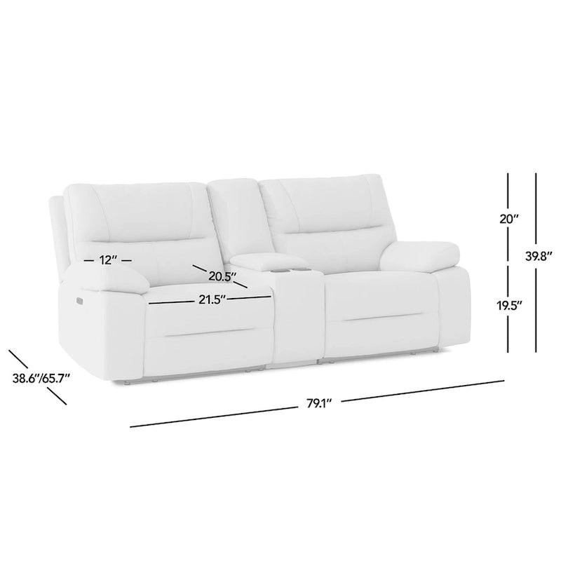 Malibu 79  2-Piece Leather Power Reclining Loveseat with Console and Cup Holders