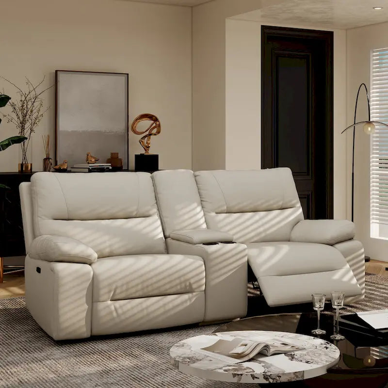 Malibu 79  2-Piece Leather Power Reclining Loveseat with Console and Cup Holders