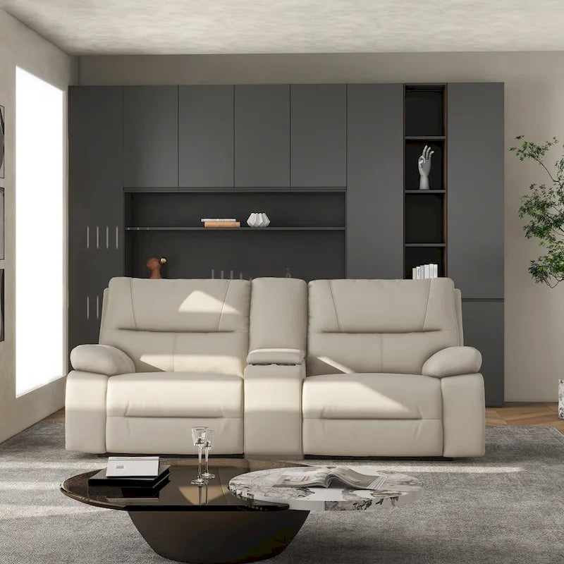 Malibu 79  2-Piece Leather Power Reclining Loveseat with Console and Cup Holders