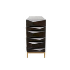 Wooden Geometric 1 Shelf and 2 or 4 Doors Cabinet - Brown - Roche River Decor