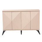 Draper Mid-Century Modern Two-Tone Light Brown and Black Wood 4-Door Sideboard Buffet