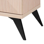 Draper Mid-Century Modern Two-Tone Light Brown and Black Wood 4-Door Sideboard Buffet