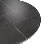 Verve Dining Table with a 36 Round Tabletop in White Steel Pedestal