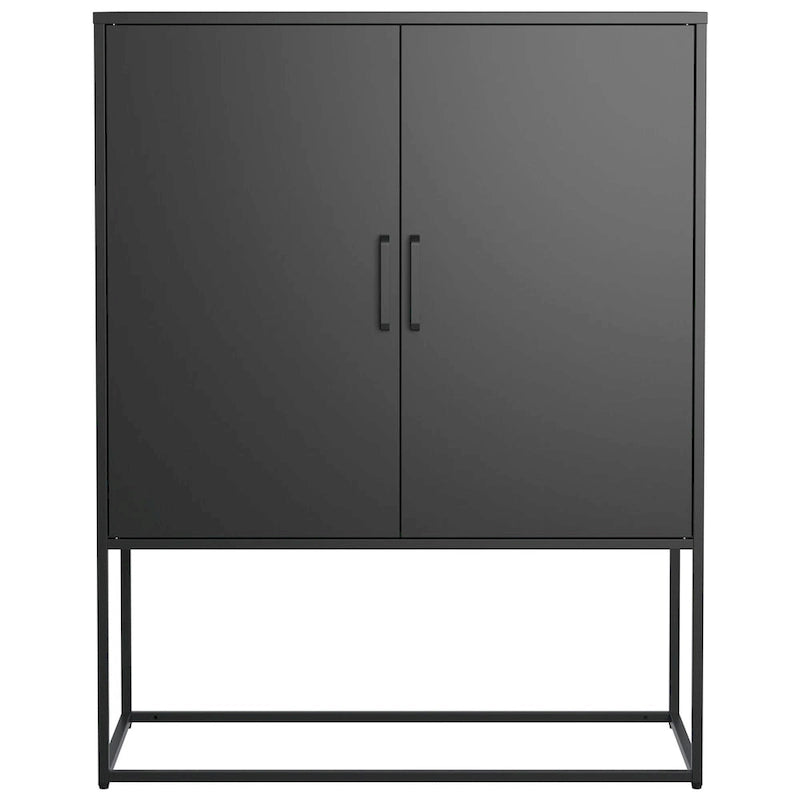 Steel Storage Cabinet with Adjustable Shelves,Free Standing Accent Cabinet with Magnetic Doors,Heavy Duty Buffet Sideboard