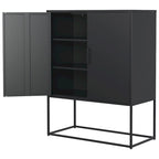 Steel Storage Cabinet with Adjustable Shelves,Free Standing Accent Cabinet with Magnetic Doors,Heavy Duty Buffet Sideboard
