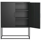 Steel Storage Cabinet with Adjustable Shelves,Free Standing Accent Cabinet with Magnetic Doors,Heavy Duty Buffet Sideboard