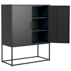 Steel Storage Cabinet with Adjustable Shelves,Free Standing Accent Cabinet with Magnetic Doors,Heavy Duty Buffet Sideboard