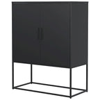 Steel Storage Cabinet with Adjustable Shelves,Free Standing Accent Cabinet with Magnetic Doors,Heavy Duty Buffet Sideboard