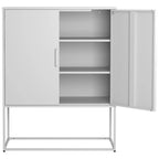 Steel Storage Cabinet with Adjustable Shelves,Free Standing Accent Cabinet with Magnetic Doors,Heavy Duty Buffet Sideboard