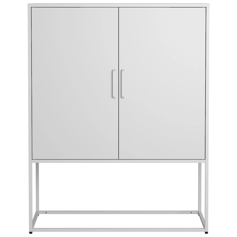 Steel Storage Cabinet with Adjustable Shelves,Free Standing Accent Cabinet with Magnetic Doors,Heavy Duty Buffet Sideboard