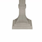 Sane 59 Inch Dining Table, Round Top with Pedestal Base, White, Gray