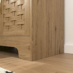 Accent Kitchen Buffet and Hutch Wooden Storage Cupboard with Glass Accent Drawer, and Microwave Space