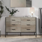 Barn Door Buffet Bar Cabinet With Drawers And Storage Shelves