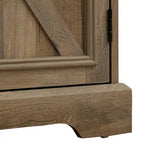 Barn Door Buffet Bar Cabinet With Drawers And Storage Shelves