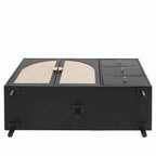 2 Doors Rattan Storage Cabinet with Adjustable Shelves and 3 Drawers