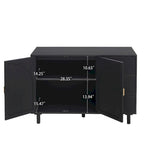 2 Doors Rattan Storage Cabinet with Adjustable Shelves and 3 Drawers