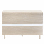 2 Doors Rattan Storage Cabinet with Adjustable Shelves and 3 Drawers