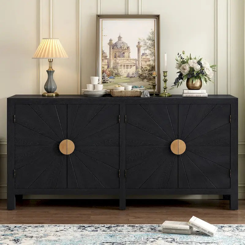Unique Features of Ash Veneer Cabinet with Radiating Line Pattern Cabinet Doors,Suitable for Living Rooms,Corridors