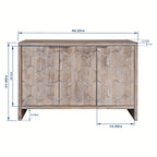 Accent Cabinet Farmhouse Style 3 Door Wooden Cabinet Sideboard Buffet