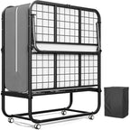 Roll away Space-Saving Sturdy Metal Frame Folding Guest Bed with 5  Thick Mattress