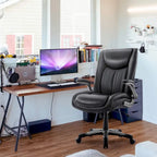 Large Heavy Duty High Back Executive Computer Office Desk Chair Flip-up Arms Wide Thick Seat for Home Office 400LBS