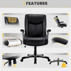 Large Heavy Duty High Back Executive Computer Office Desk Chair Flip-up Arms Wide Thick Seat for Home Office 400LBS