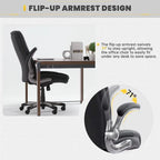 Large Heavy Duty High Back Executive Computer Office Desk Chair Flip-up Arms Wide Thick Seat for Home Office 400LBS