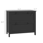 HOMCOM Lateral File Cabinet with 2 Drawers for Home Office, Filing Cabinet with Lock, Adjustable Hanging Bar for Letter, A4