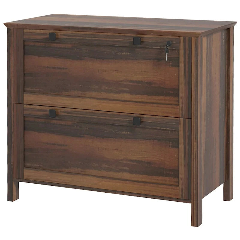 HOMCOM Lateral File Cabinet with 2 Drawers for Home Office, Filing Cabinet with Lock, Adjustable Hanging Bar for Letter, A4