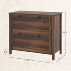 HOMCOM Lateral File Cabinet with 2 Drawers for Home Office, Filing Cabinet with Lock, Adjustable Hanging Bar for Letter, A4