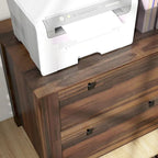 HOMCOM Lateral File Cabinet with 2 Drawers for Home Office, Filing Cabinet with Lock, Adjustable Hanging Bar for Letter, A4