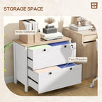 HOMCOM Lateral File Cabinet with 2 Drawers for Home Office, Filing Cabinet with Lock, Adjustable Hanging Bar for Letter, A4