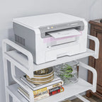 HOMCOM 3-Tier Printer Stand with Storage, Industrial Metal Printer Table for Home Office, Multi-purpose Rack Shelf