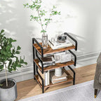 HOMCOM 3-Tier Printer Stand with Storage, Industrial Metal Printer Table for Home Office, Multi-purpose Rack Shelf