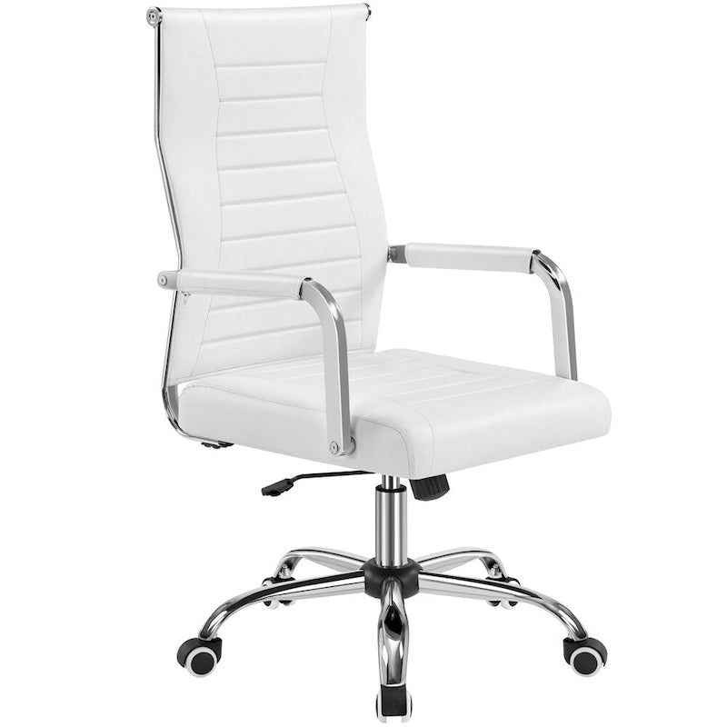 Yaheetech Modern Faux Leather Office Desk Chair with Metal Base - N/A