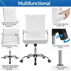 Yaheetech Modern Faux Leather Office Desk Chair with Metal Base - N/A