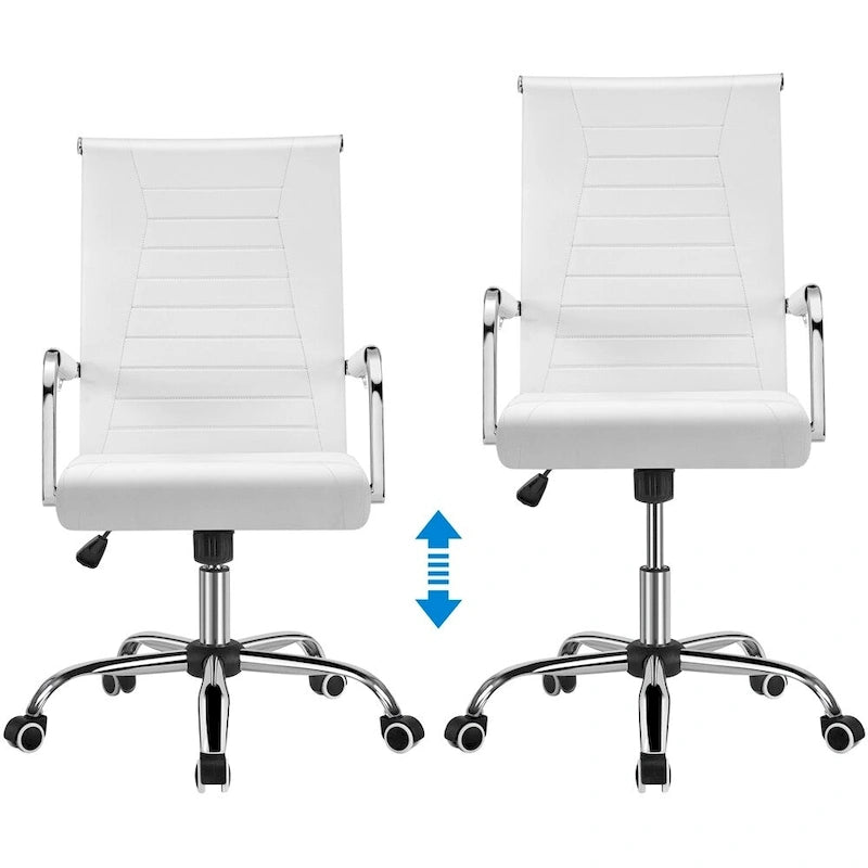 Yaheetech Modern Faux Leather Office Desk Chair with Metal Base - N/A