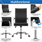 Yaheetech Modern Faux Leather Office Desk Chair with Metal Base - N/A