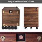 3 Drawers Wood Mobile File Cabinet - 15.7D x 16.3W x 24.4H