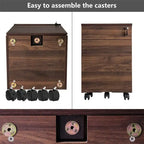 3 Drawers Wood Mobile File Cabinet - 15.7D x 16.3W x 24.4H
